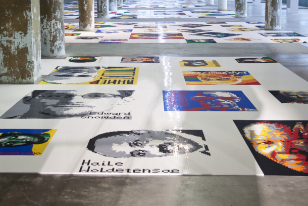 Ai Weiwei, Trace, 2014 (installation detail, New Industries Building, Alcatraz); photo: Jan Stürmann, courtesy FOR-SITE Foundation